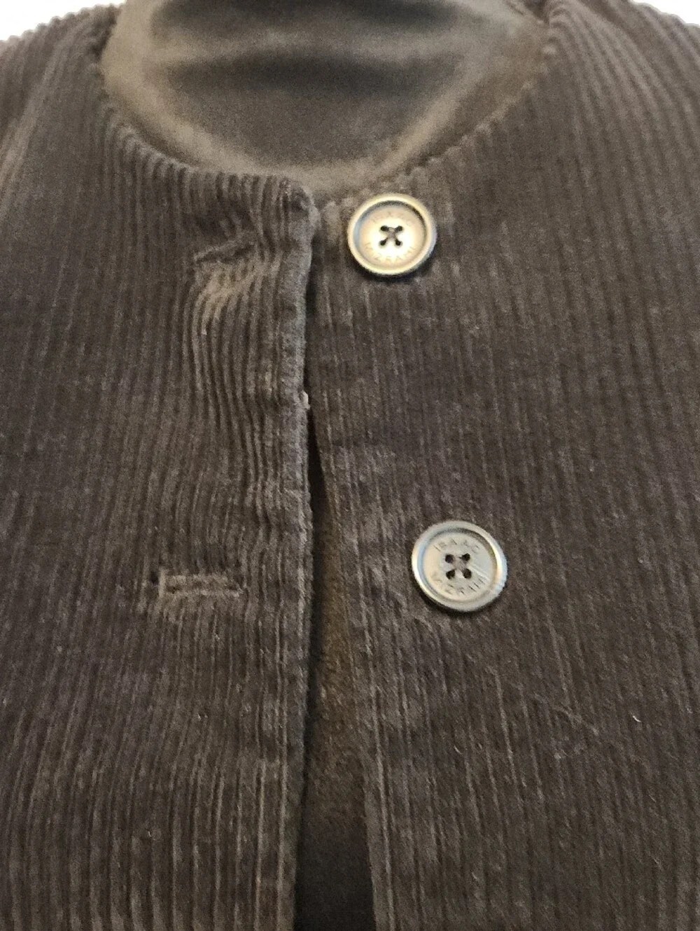 Isaac Mizrahi Black Corduroy Button Front Blazer